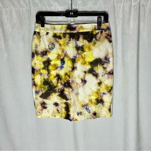 NWT J. Crew Watercolor Skirt Size 2 Linen Silk Blend